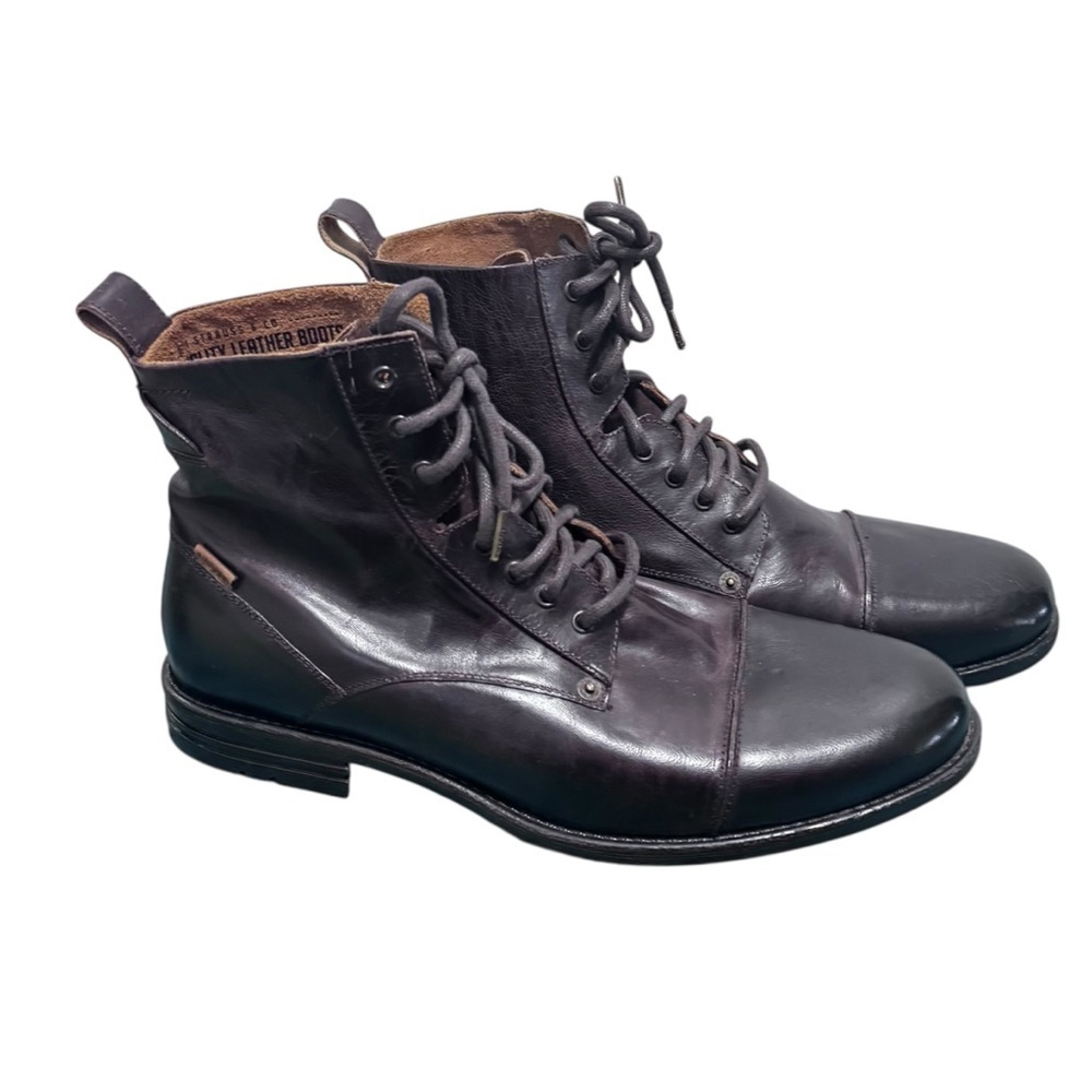 Levi's Emerson Leather Boots Size 13 Brown Leather Lace Up Ankle Boots